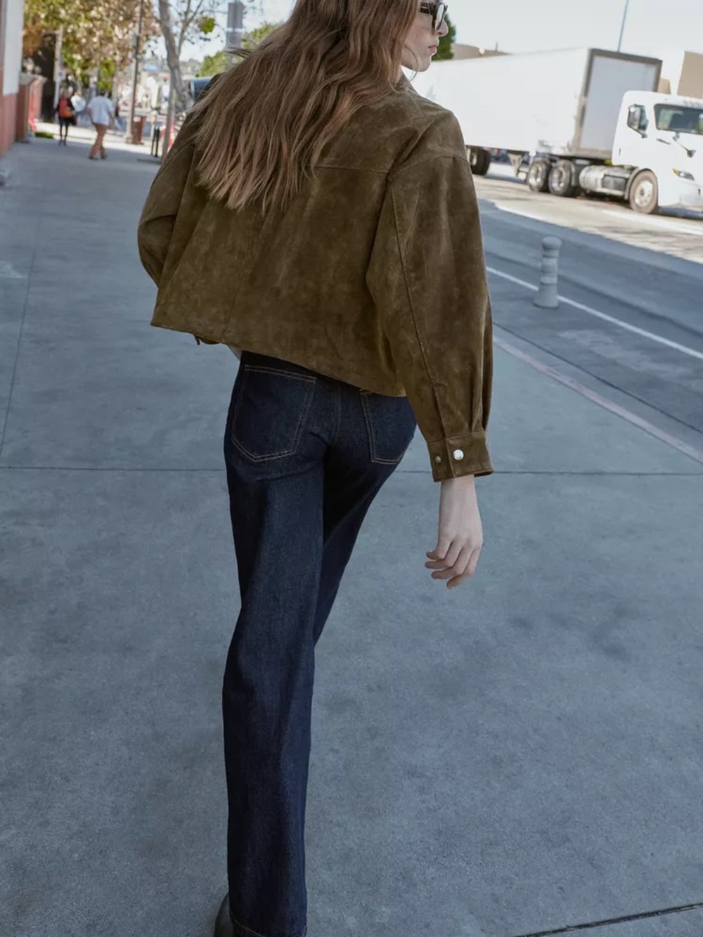 Zara 100% Suede Bomber Jacket - Picture 4 of 10